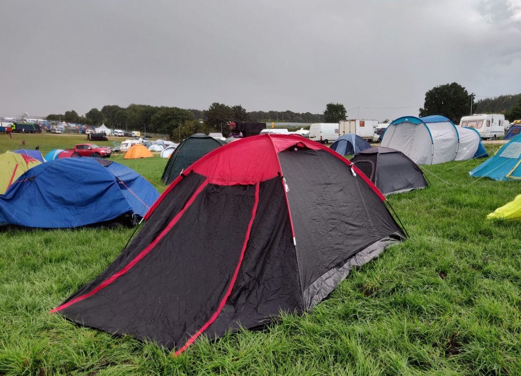 Argos Dome Tent at Boomtown in the Rain