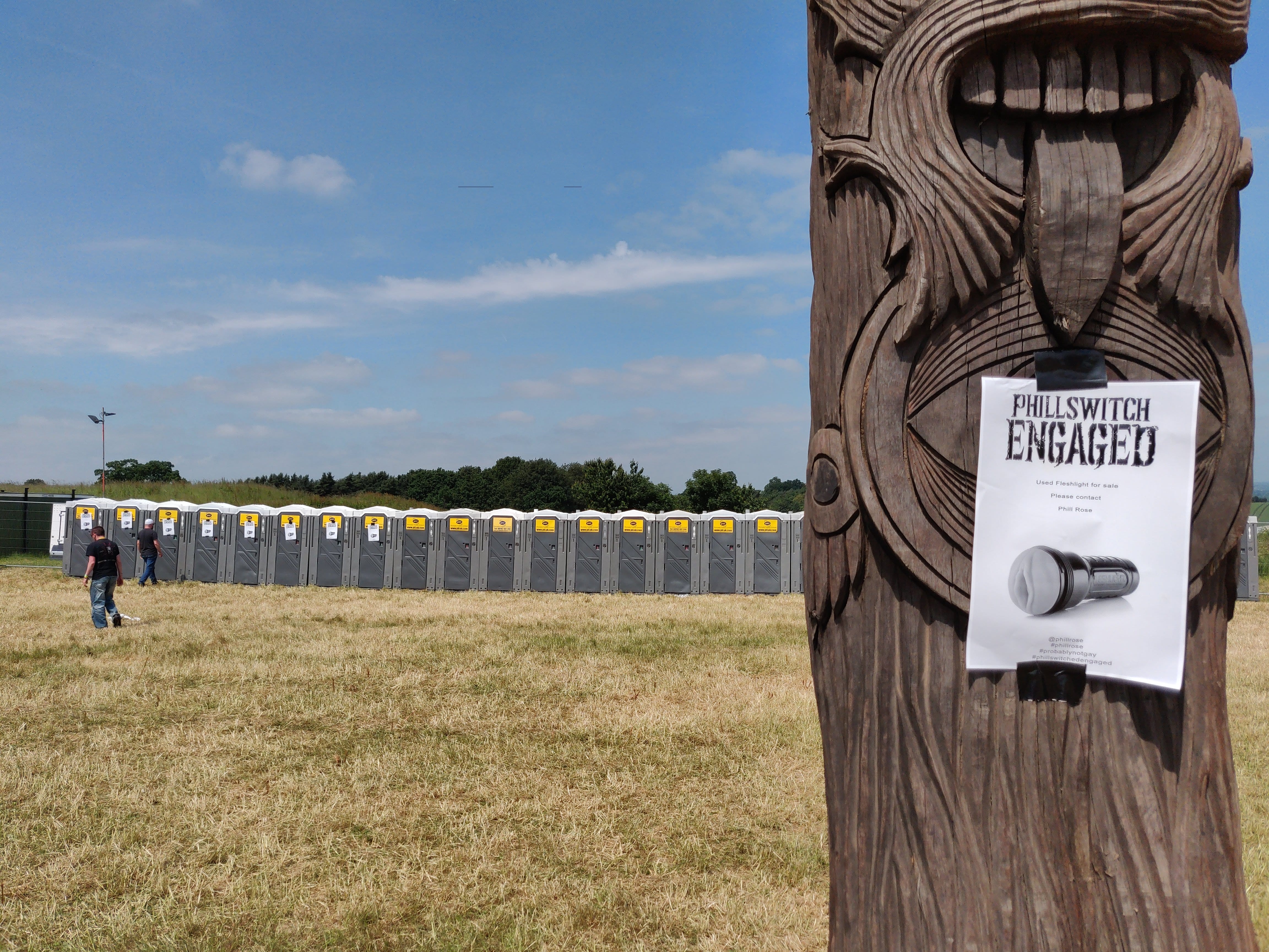 IMG 20180607 120954 An advertisement for a used fleshlight at Download Festival