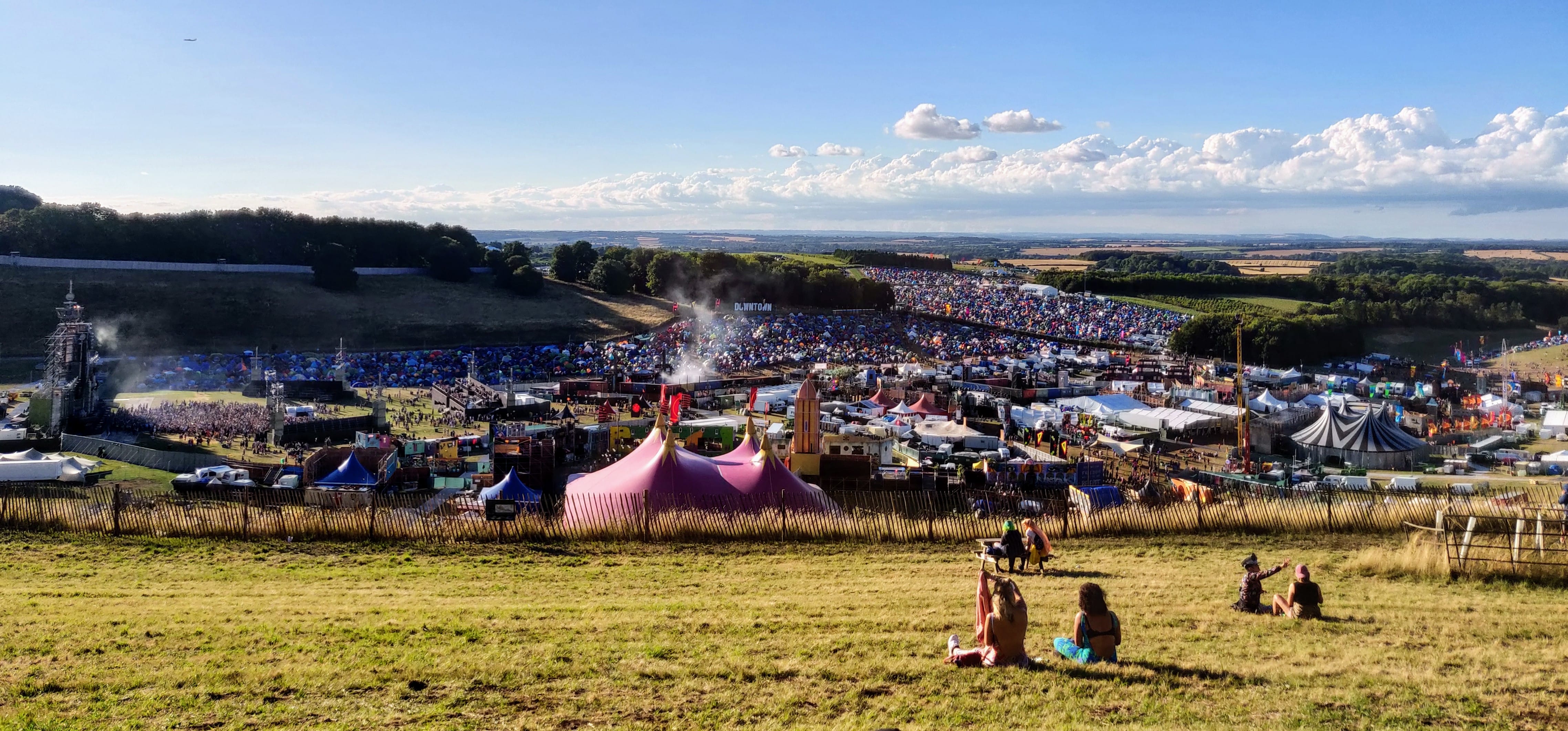 Looking over Downtown from Whistlers Green at Boomtown 2018