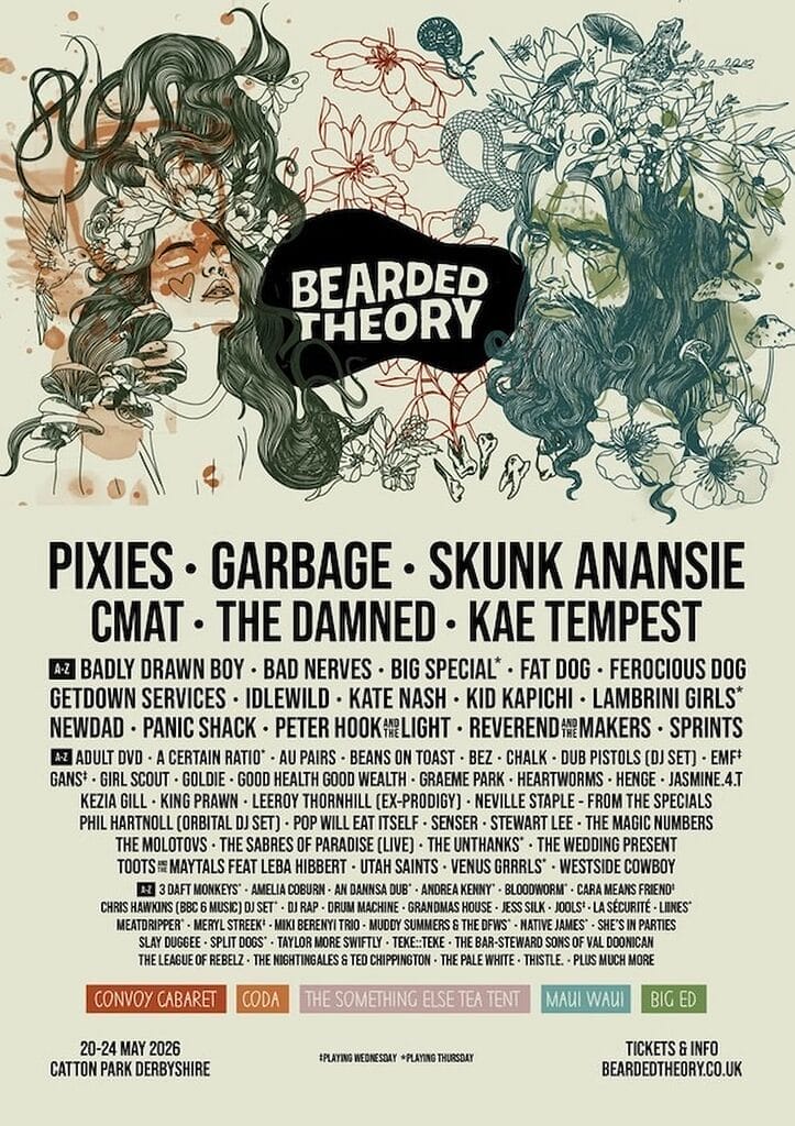 Bearded Theory 2026 latest line up poster
