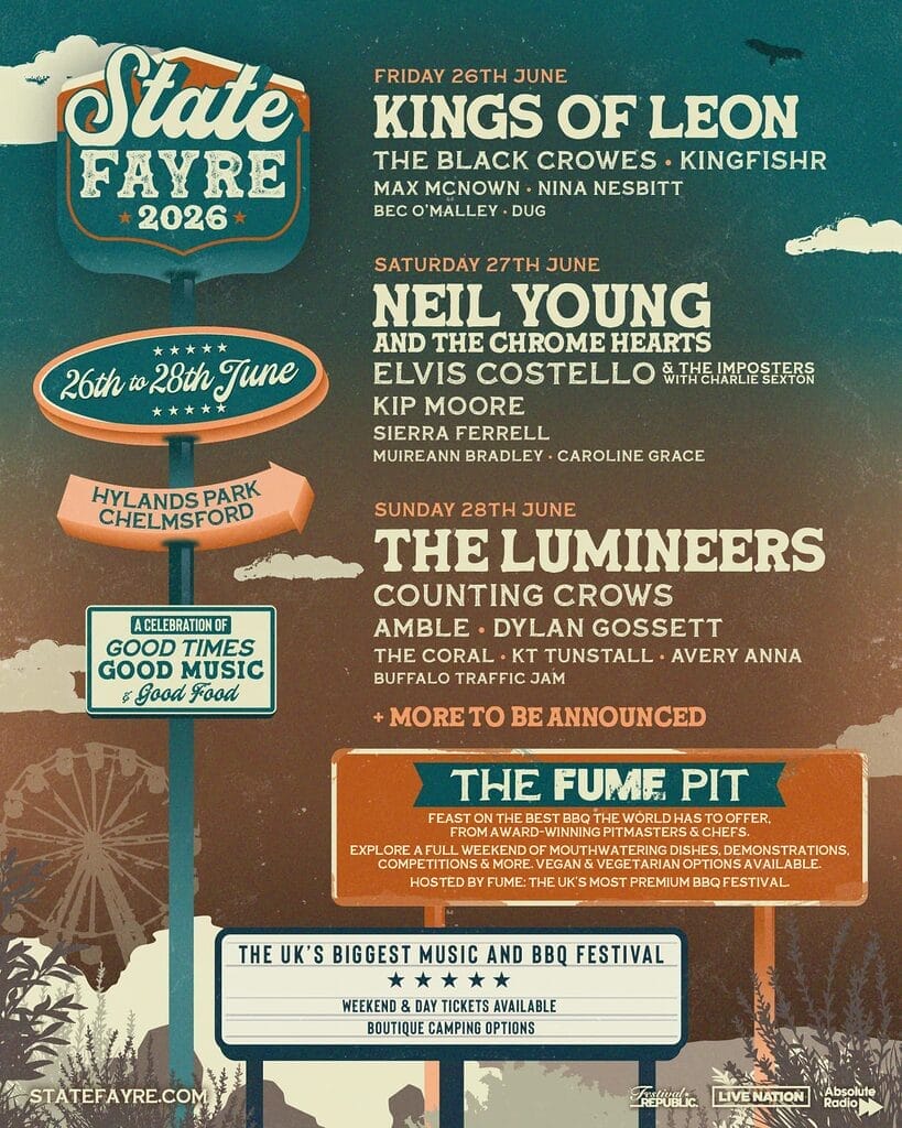 State Fayre 2026 line-up poster