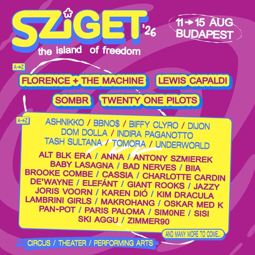 Sziget line up poster 2026