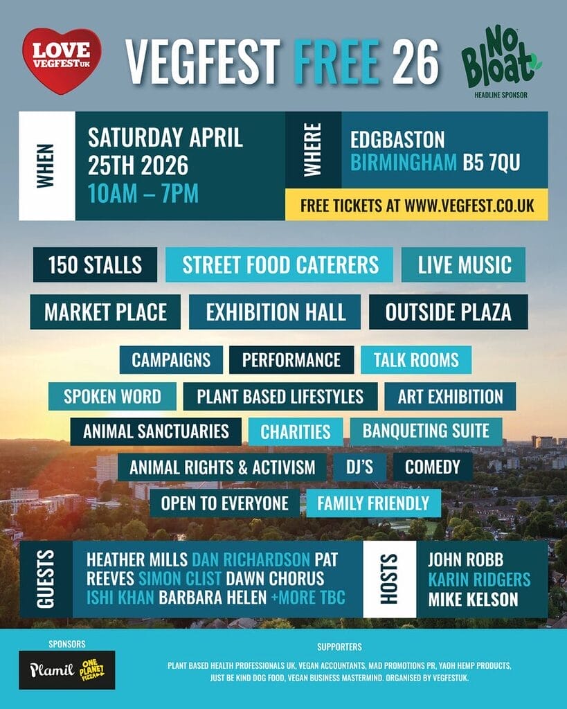 Vegfest Free 2026 line-up poster
